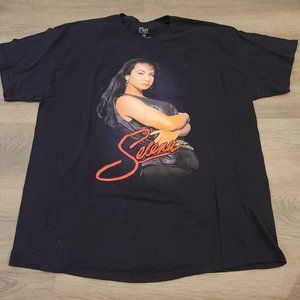 Selena Shirt Womens size 1X‎ Short Sleeve Graphic Black Shirt